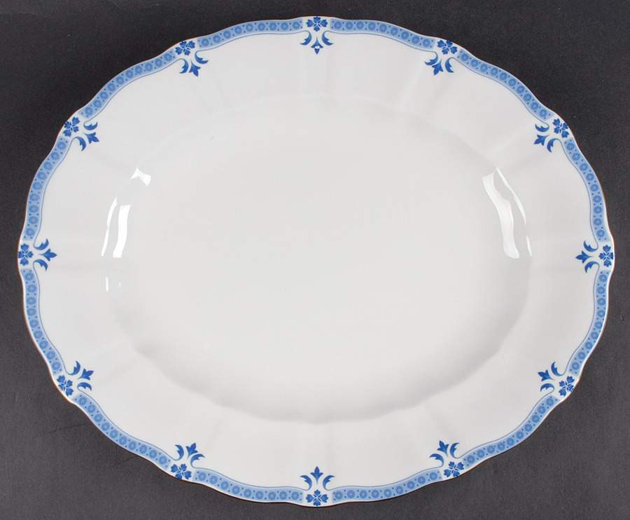 Grenville (Gold Trim) 14" Oval Serving Platter by Royal Crown Derby-1