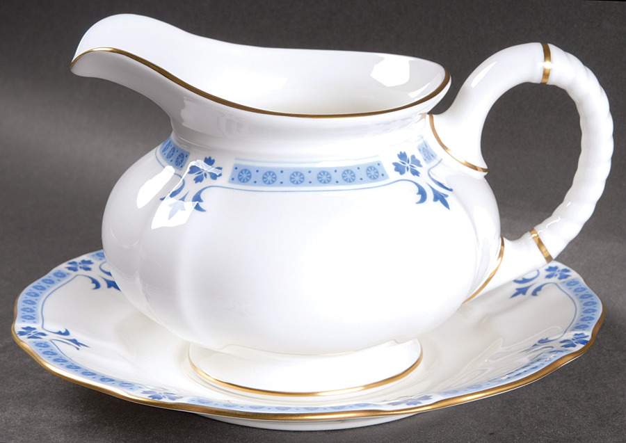 Grenville (Gold Trim) Gravy Boat & Underplate by Royal Crown Derby-1