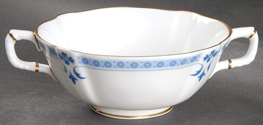 Grenville (Gold Trim) Footed Cream Soup Bowl by Royal Crown Derby-1
