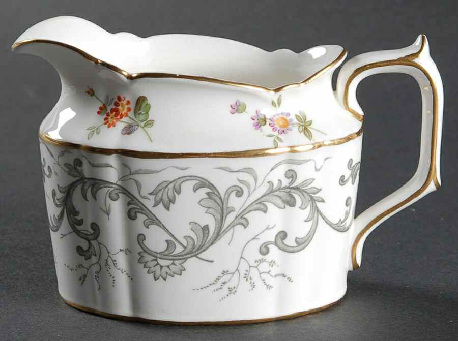 Grey Scroll Creamer by Royal Crown Derby-1