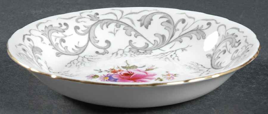 Grey Scroll Fruit/Dessert (Sauce) Bowl by Royal Crown Derby-1