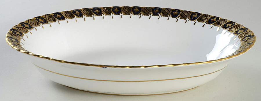 Heraldic Cobalt Blue 10" Oval Vegetable Bowl by Royal Crown Derby-1