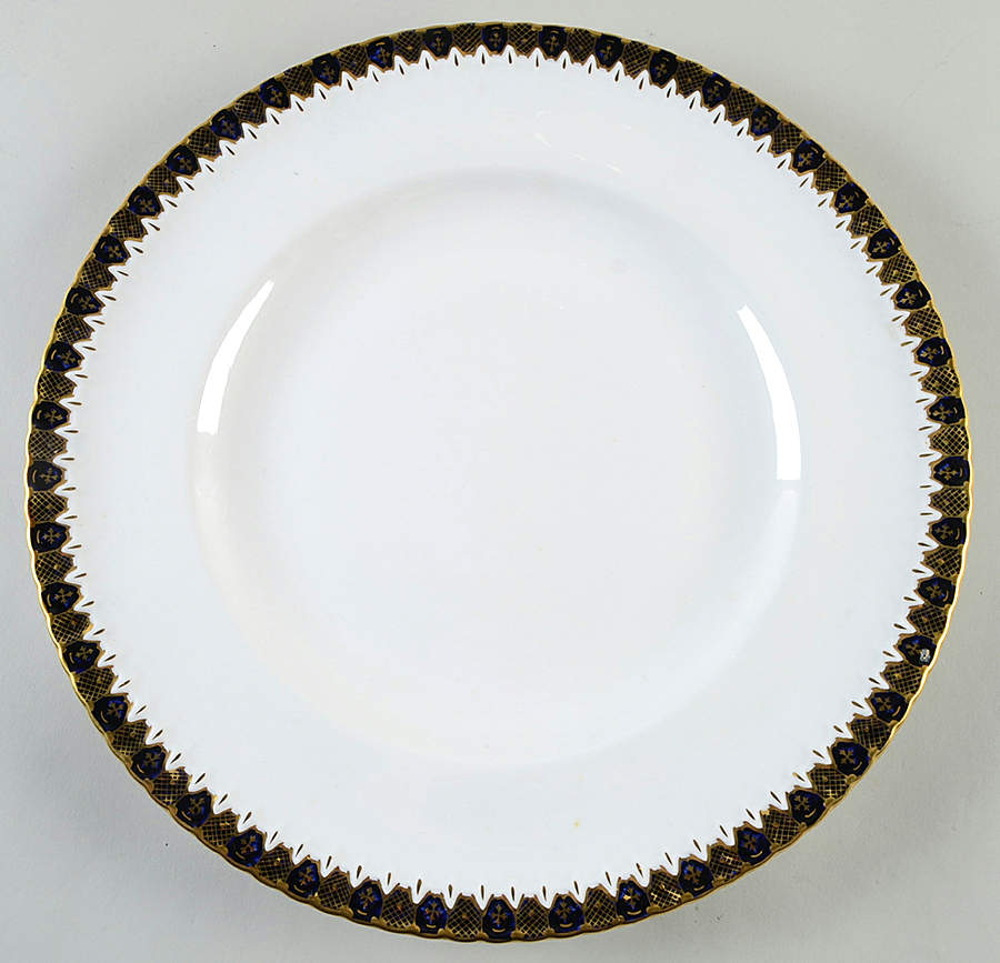 Heraldic Cobalt Blue 14" Chop Plate (Round Platter) by Royal Crown Derby-1