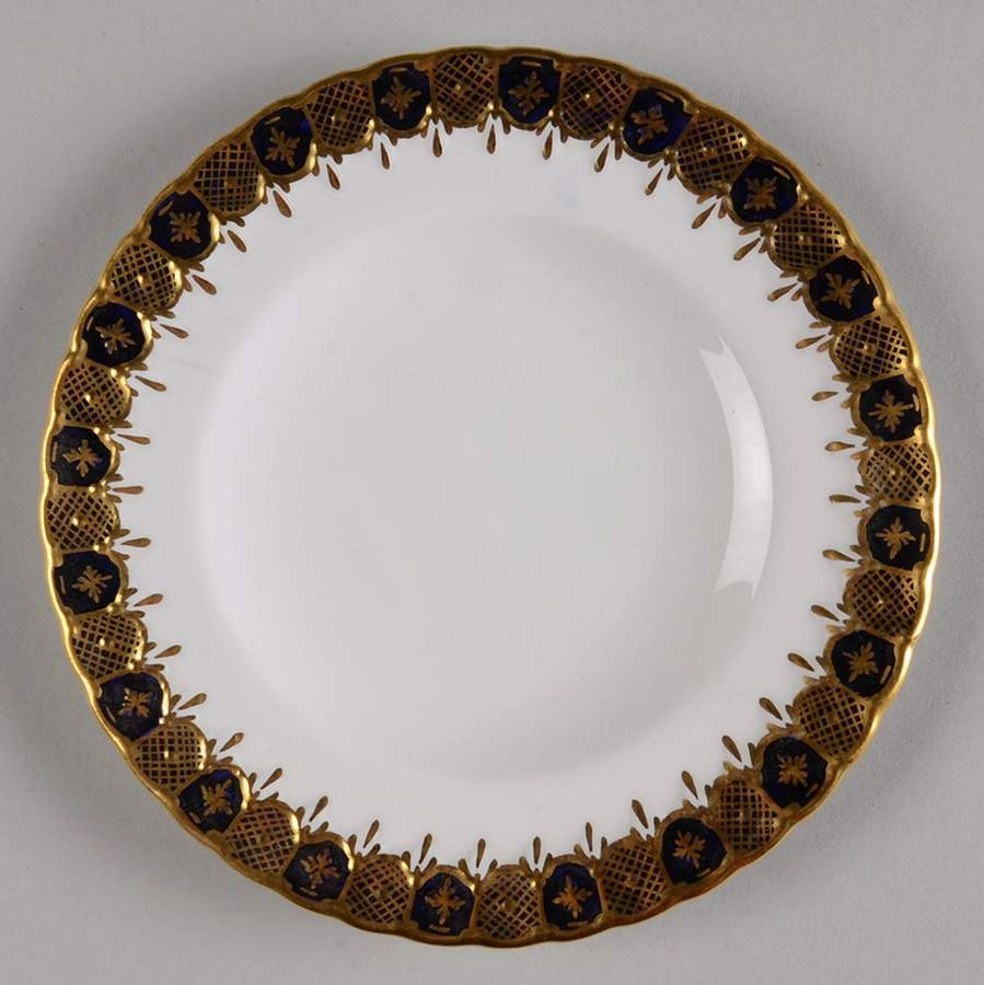 Heraldic Cobalt Blue Bread & Butter Plate by Royal Crown Derby-1