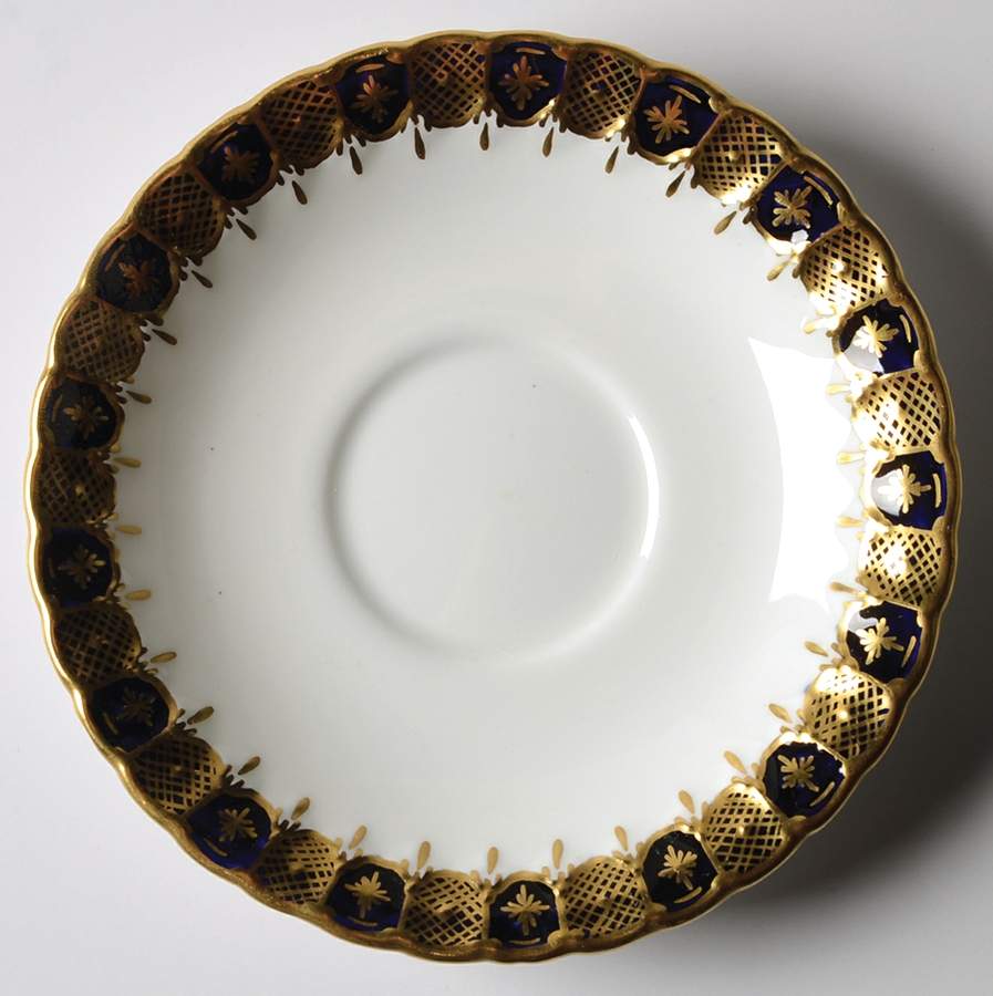 Heraldic Cobalt Blue Saucer by Royal Crown Derby-1