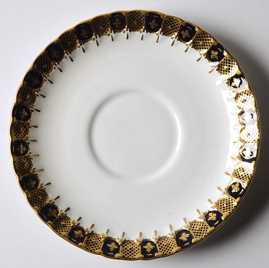 Heraldic Cobalt Blue Saucer for Cream Soup Bowl by Royal Crown Derby-1