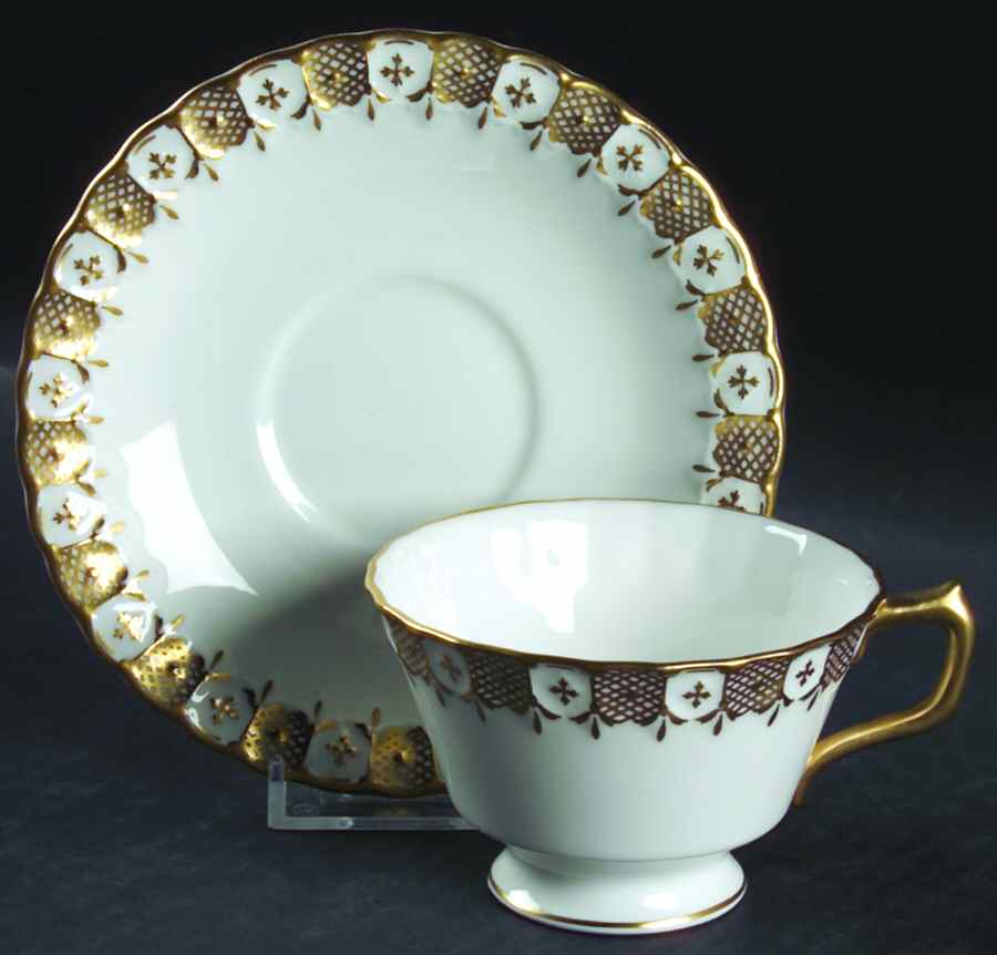 Heraldic Gold Footed Cup & Saucer Set by Royal Crown Derby-1