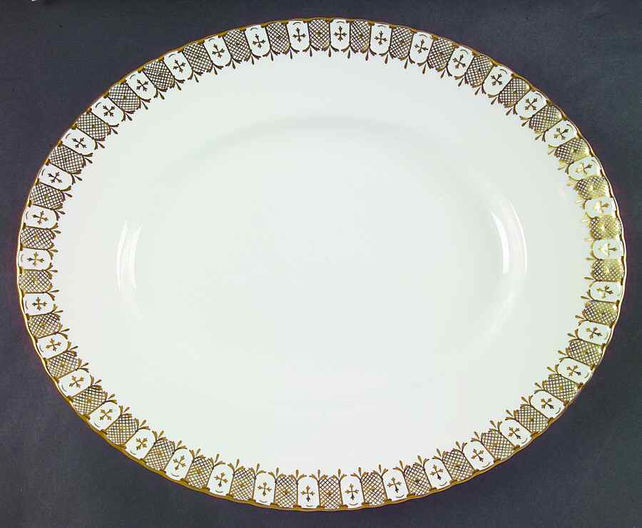 Heraldic Gold 15" Oval Serving Platter by Royal Crown Derby-1