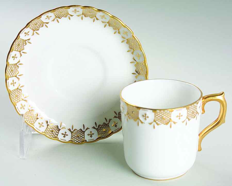 Heraldic Gold Flat Demitasse Cup & Saucer Set by Royal Crown Derby-1