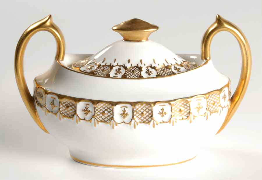 Heraldic Gold Sugar Bowl & Lid by Royal Crown Derby-1