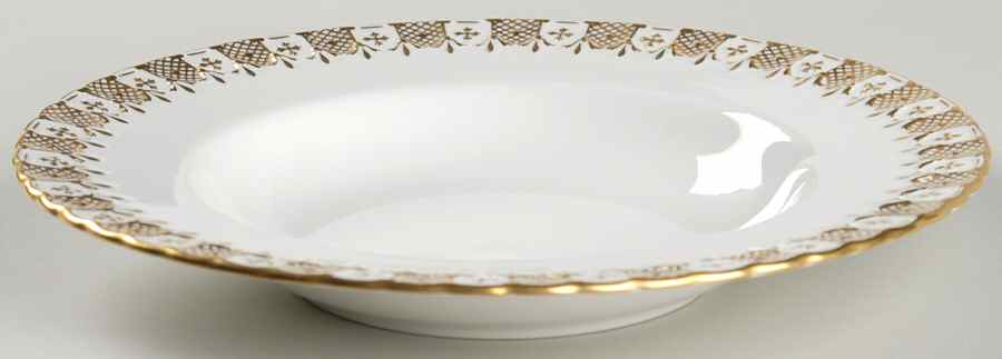 Heraldic Gold Rim Soup Bowl by Royal Crown Derby-1
