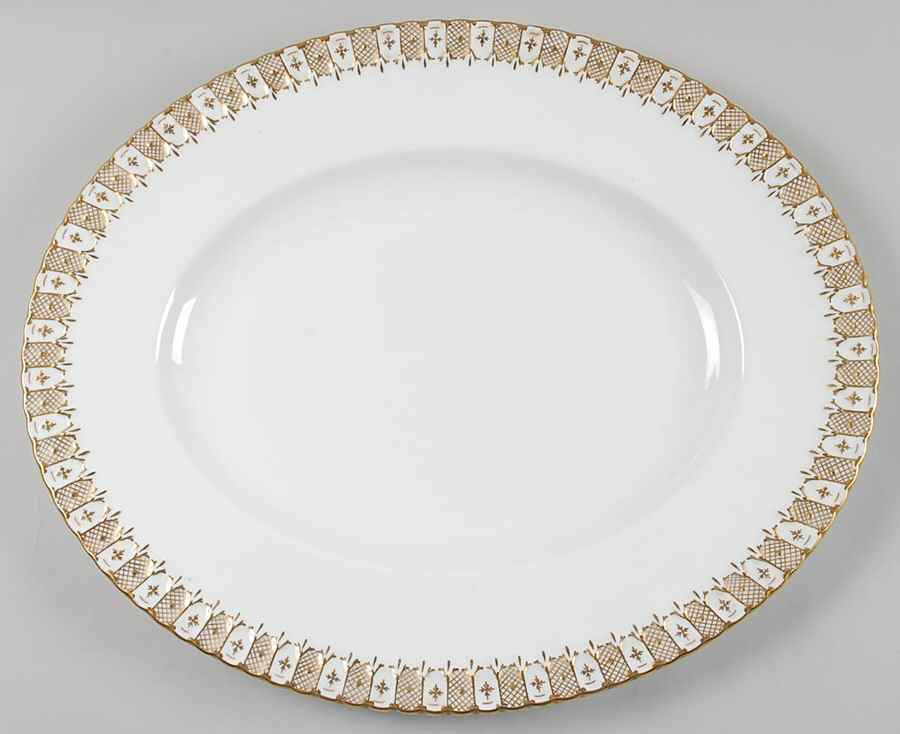 Heraldic Gold 17" Oval Serving Platter by Royal Crown Derby-1