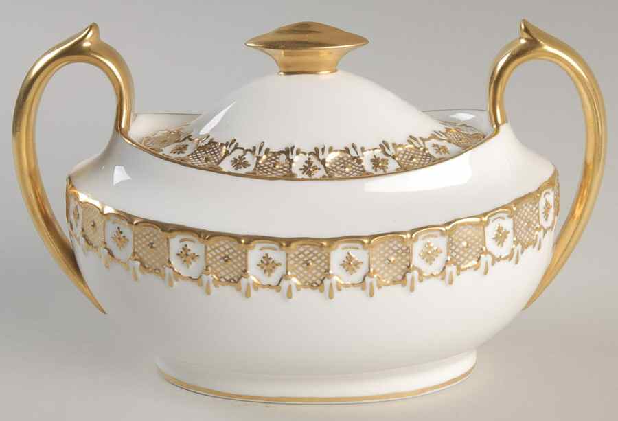 Heraldic Gold Sugar Bowl & Lid by Royal Crown Derby-1
