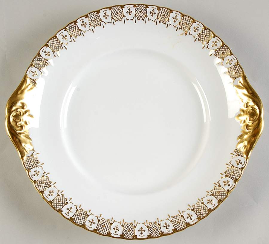 Heraldic Gold Cake Plate by Royal Crown Derby-1