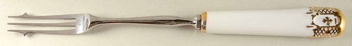 Heraldic Gold Carving Fork with Stainless Prongs by Royal Crown Derby-1