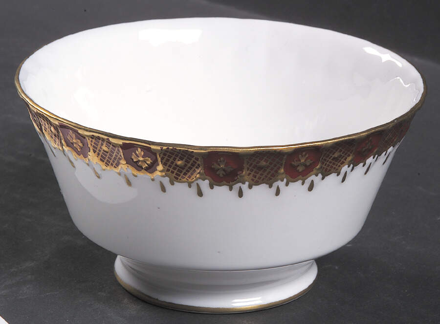 Heraldic Maroon Large Footed Rice Bowl by Royal Crown Derby-1