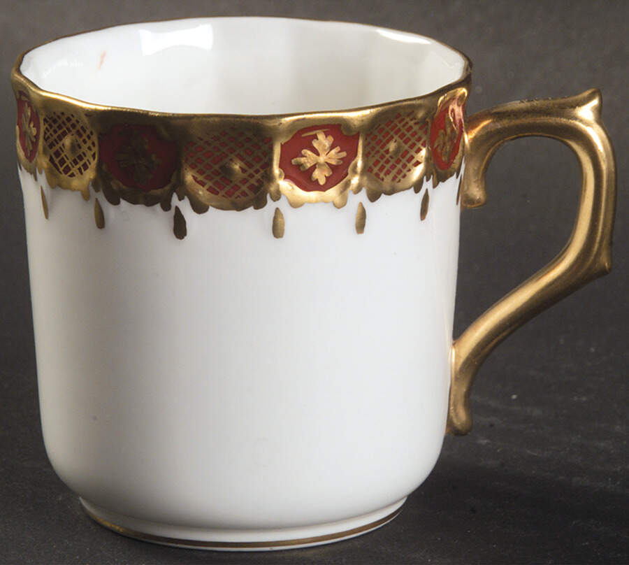Heraldic Maroon Flat Demitasse Cup by Royal Crown Derby-1