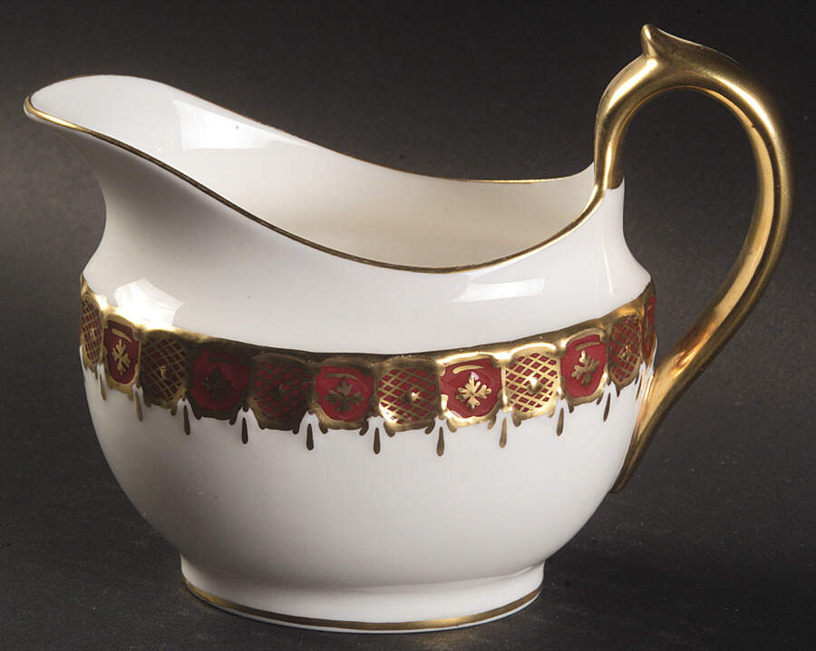 Heraldic Maroon Creamer by Royal Crown Derby-1