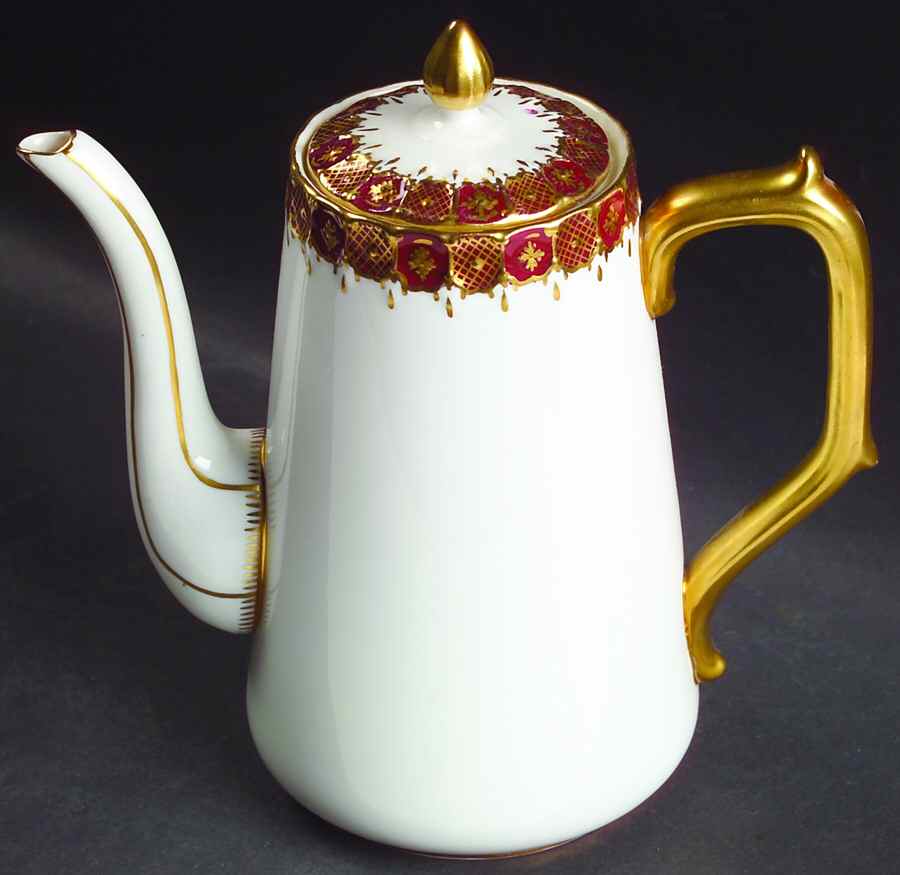 Heraldic Maroon Coffee Pot & Lid by Royal Crown Derby-1