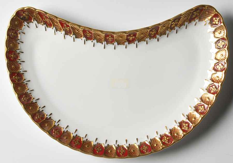 Heraldic Maroon Crescent Salad Plate by Royal Crown Derby-1