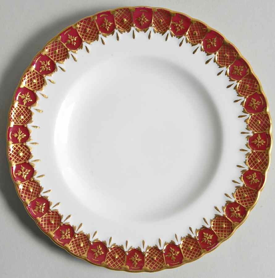 Heraldic Maroon Bread & Butter Plate by Royal Crown Derby-1