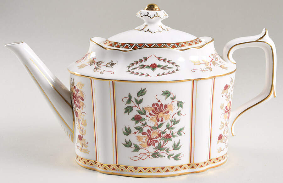 Honeysuckle Teapot & Lid by Royal Crown Derby-1