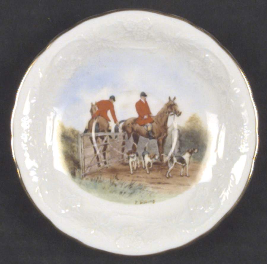 Hunting Scenes Saucer for Flat Demitasse Cup by Royal Crown Derby-1