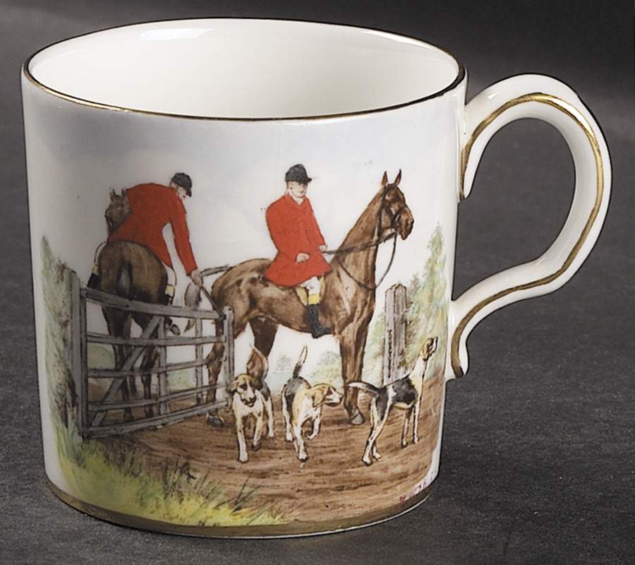 Hunting Scenes Flat Demitasse Cup by Royal Crown Derby-1