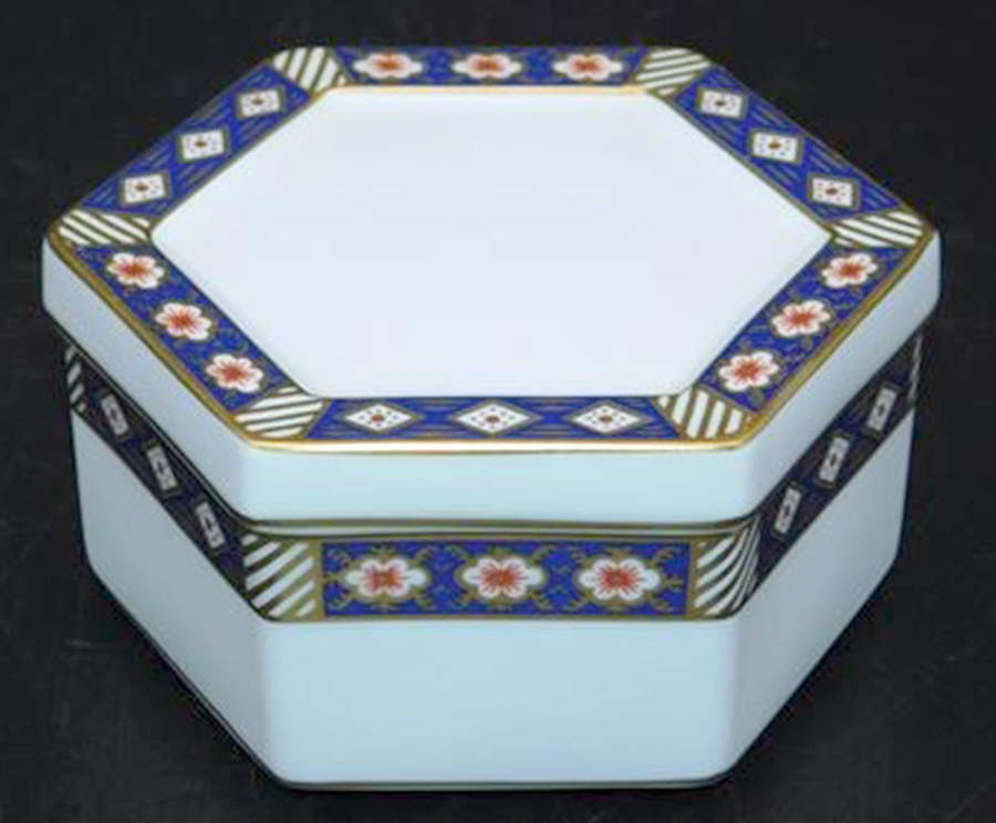 Kedleston Hexagonal Box & Lid by Royal Crown Derby-1