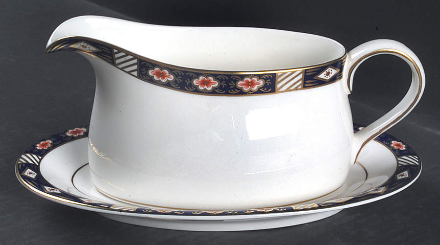 Kedleston Gravy Boat & Underplate/Relish by Royal Crown Derby-1