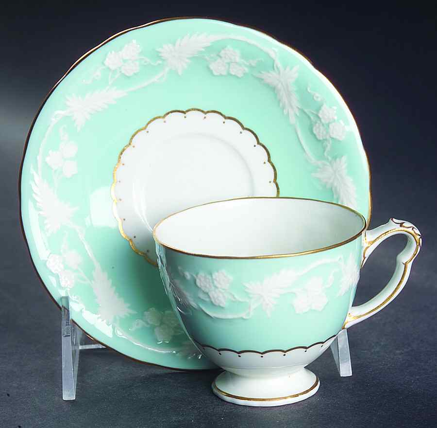 Kendal Celadon Footed Demitasse Cup & Saucer Set by Royal Crown Derby-1