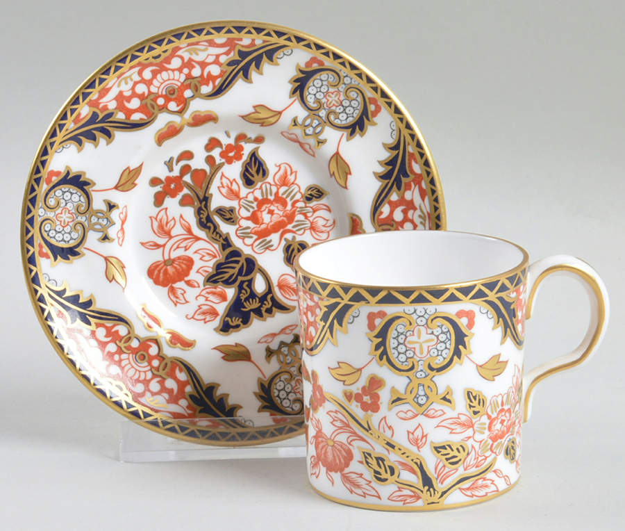 Kings (Newer Backstamp) Flat Demitasse Cup & Saucer Set by Royal Crown Derby-1