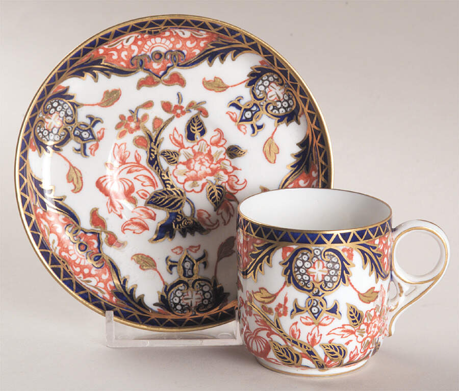Kings (Newer Backstamp) Flat Demitasse Cup & Saucer Set by Royal Crown Derby-1