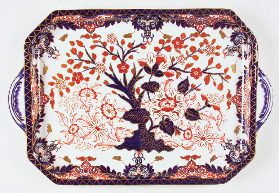 Kings (Newer Backstamp) Large Rectangular Tray by Royal Crown Derby-1