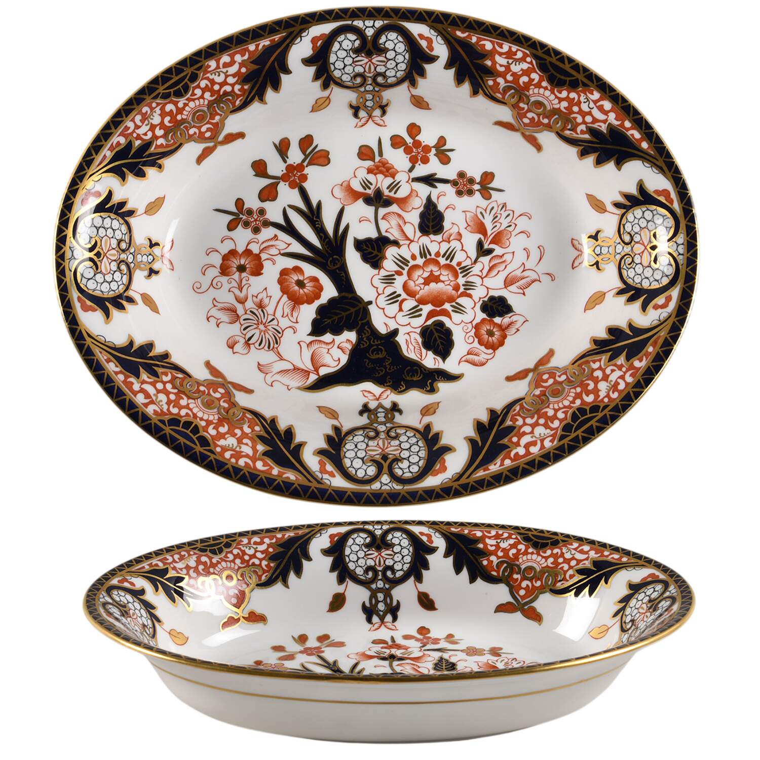 Kings (Newer Backstamp) 10" Oval Vegetable Bowl by Royal Crown Derby-1