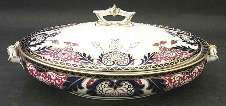 Kings (Newer Backstamp) Oval Covered Vegetable by Royal Crown Derby-1