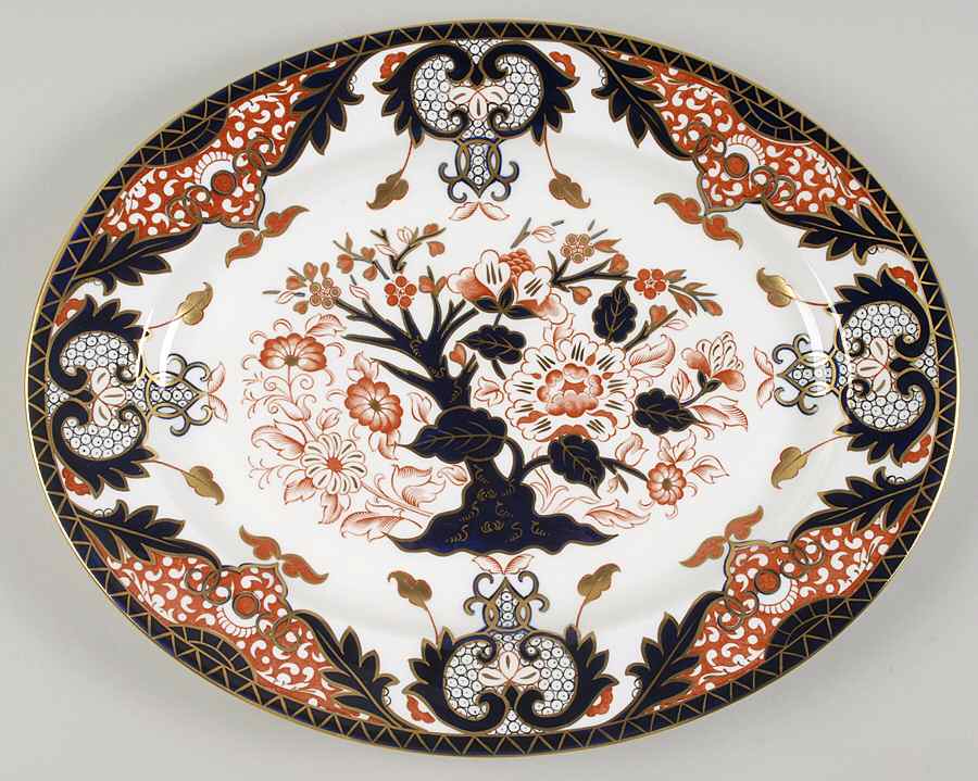 Kings (Newer Backstamp) 14" Oval Serving Platter by Royal Crown Derby-1