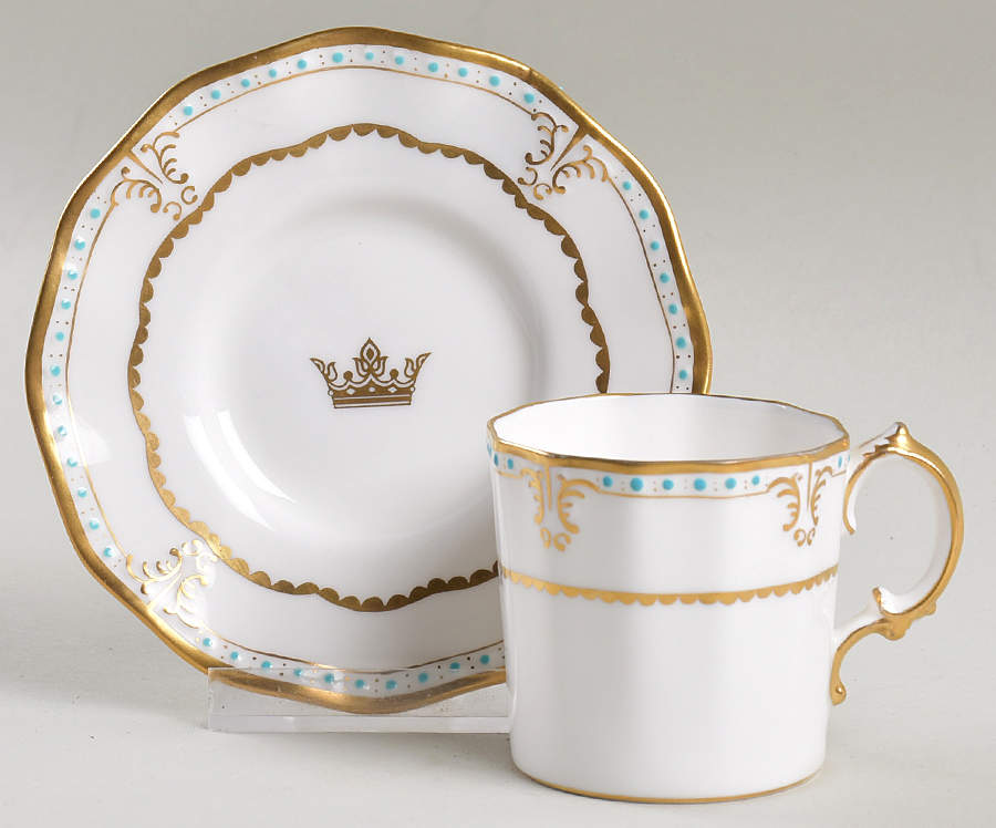 Lombardy Flat Demitasse Cup & Saucer Set by Royal Crown Derby-1
