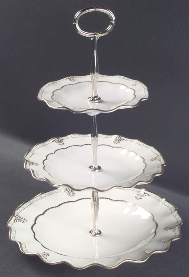Lombardy 13 7/8"-14 1/4" 3-Tiered Serving Tray(DP,SP,BB) HC by Royal Crown Derby-1