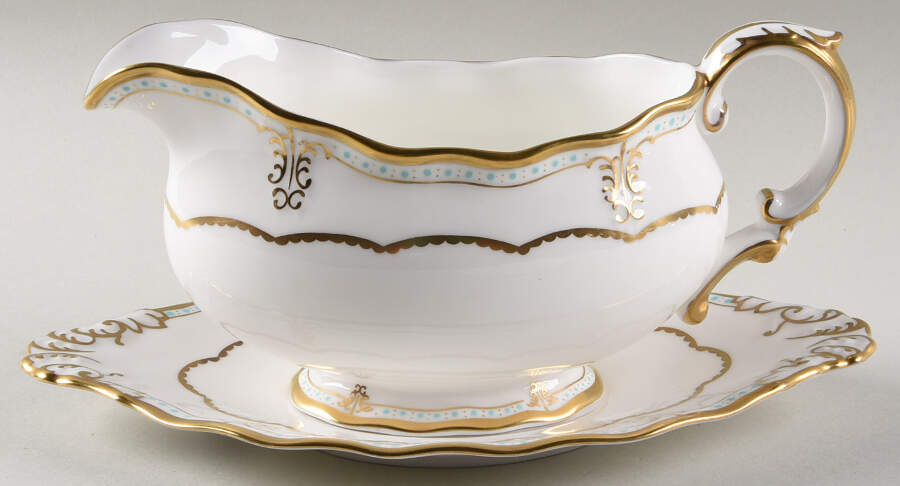Lombardy Gravy Boat & Underplate by Royal Crown Derby-1