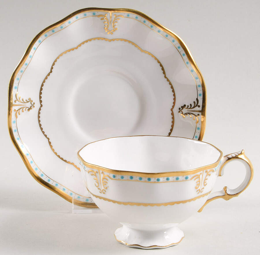 Lombardy Footed Cup & Saucer Set by Royal Crown Derby-1