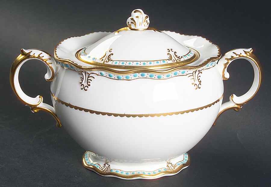 Lombardy Sugar Bowl & Lid by Royal Crown Derby-1