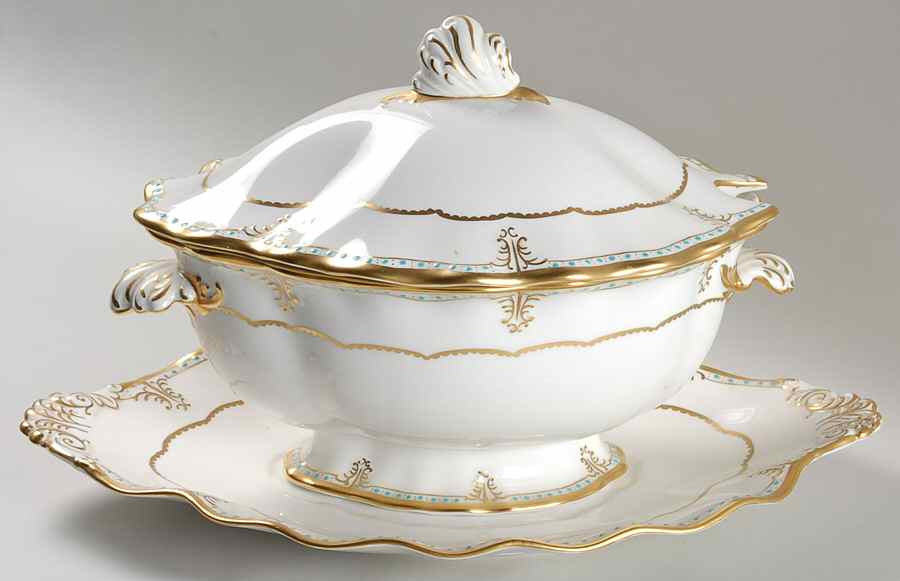 Lombardy Tureen & Lid W/Underplate by Royal Crown Derby-1
