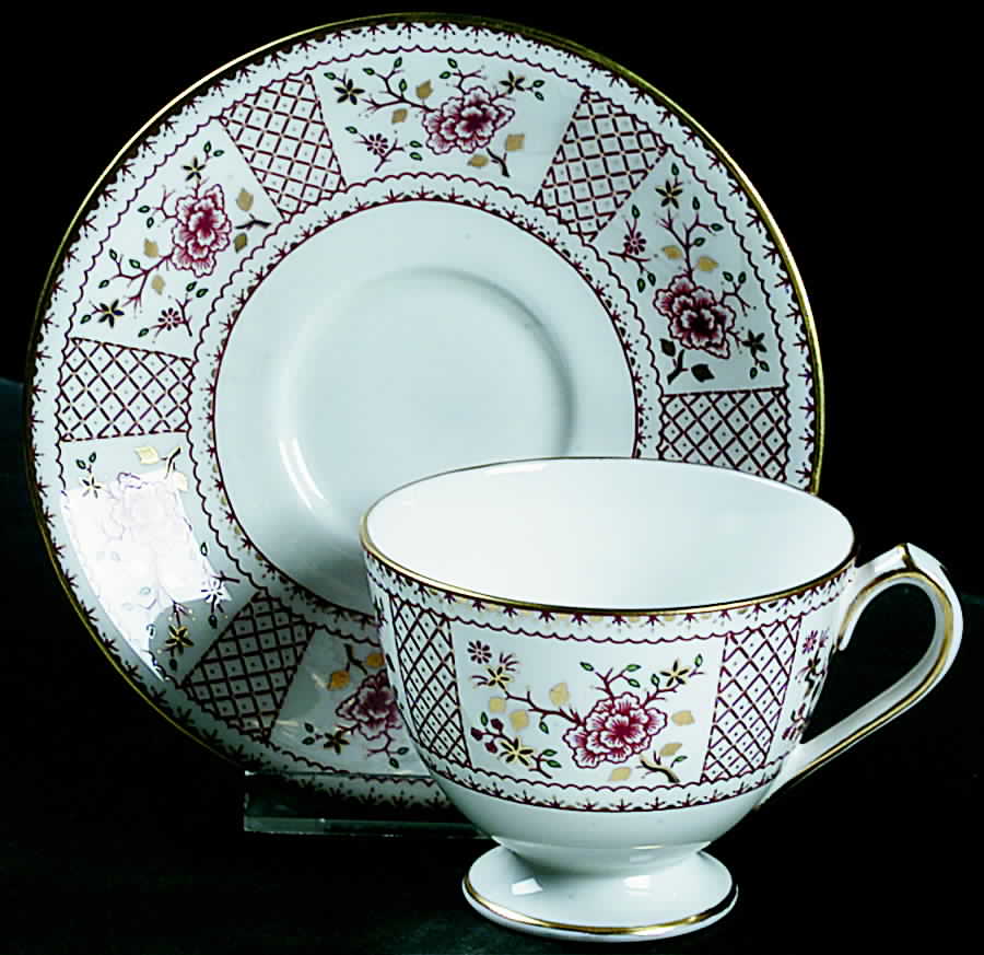 Lucienne (A1278) Footed Cup & Saucer Set by Royal Crown Derby-1