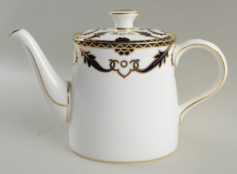 Majesty Cobalt Blue Teapot & Lid by Royal Crown Derby-1