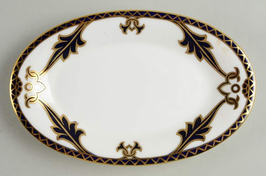 Majesty Cobalt Blue Relish/Gravy Underplate by Royal Crown Derby-1