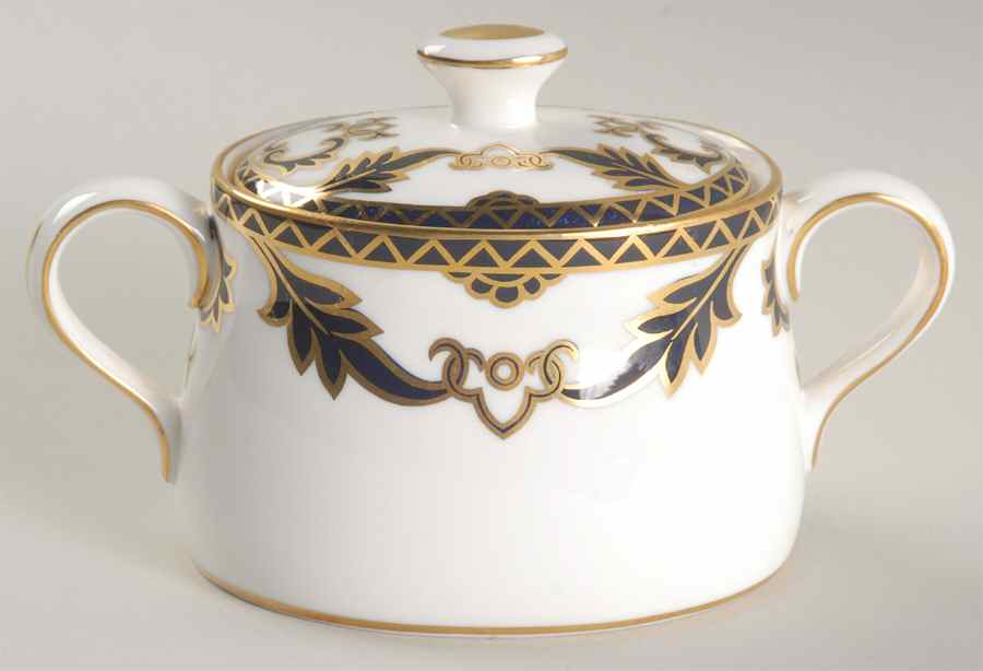Majesty Cobalt Blue Sugar Bowl & Lid by Royal Crown Derby-1