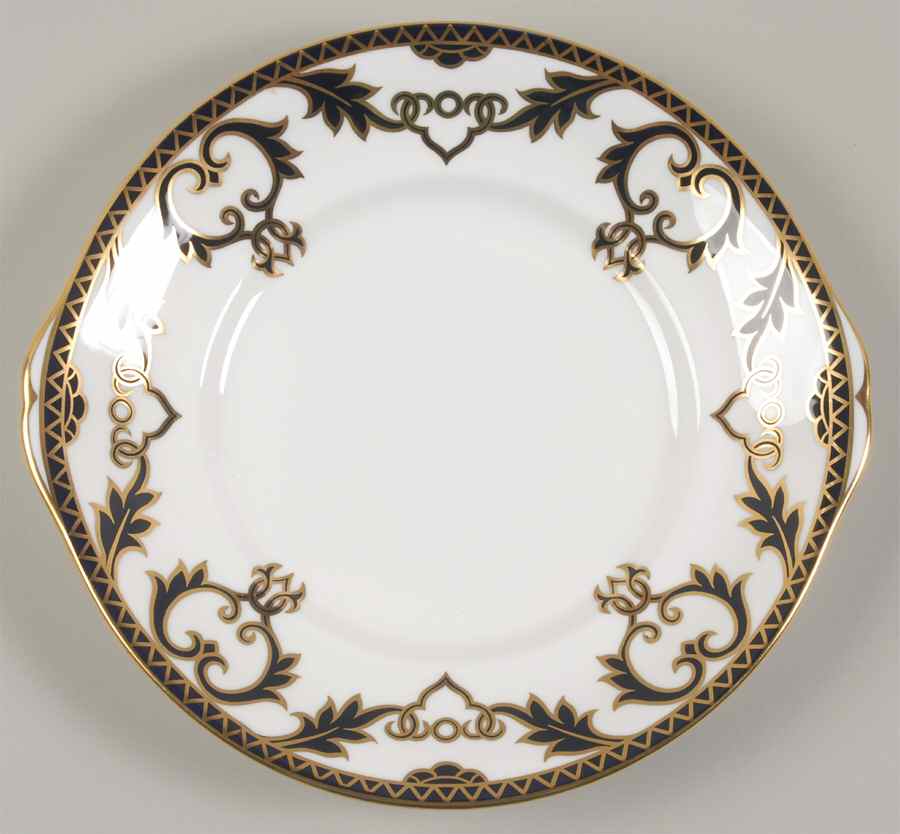 Majesty Cobalt Blue Handled Cake/Pastry Plate by Royal Crown Derby-1