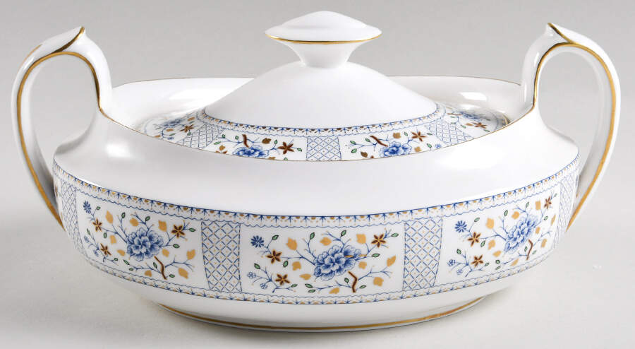 Mandarin Blue Oval Covered Vegetable by Royal Crown Derby-1