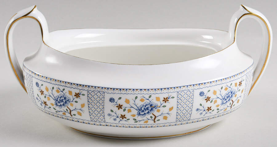 Mandarin Blue Oval Vegetable No Lid by Royal Crown Derby-1
